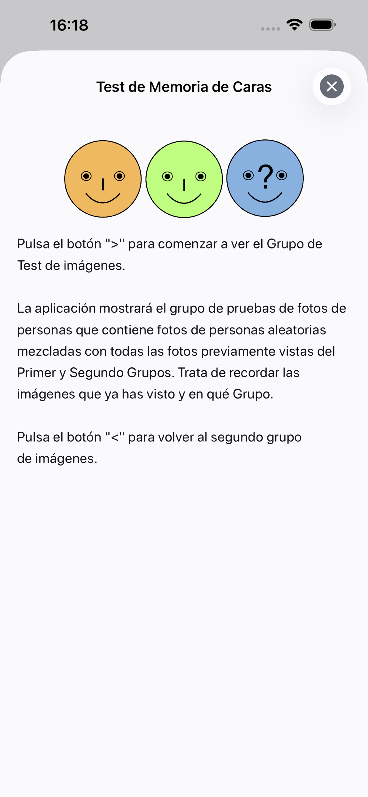 Reglas de la prueba de reconocimiento